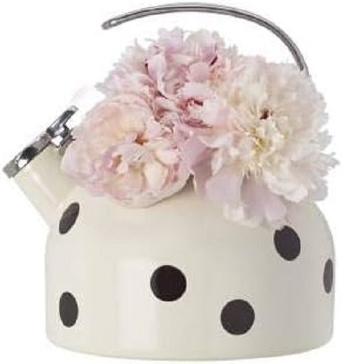 black and white tea kettle